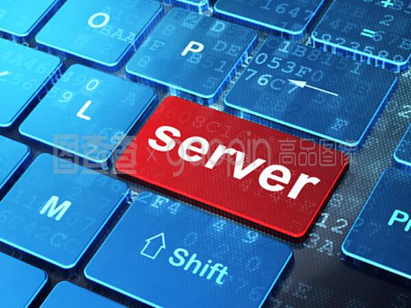 電腦鍵盤背景下的網頁開發概念伺服器